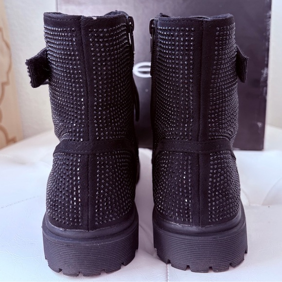 Bebe Dayani-J Crystal Combat Boots in Black - Picture 4 of 5